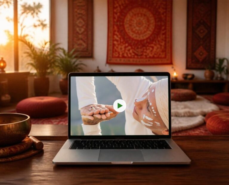 Lezione del corso Kundalini Yoga on demand vista su un computer portatile
